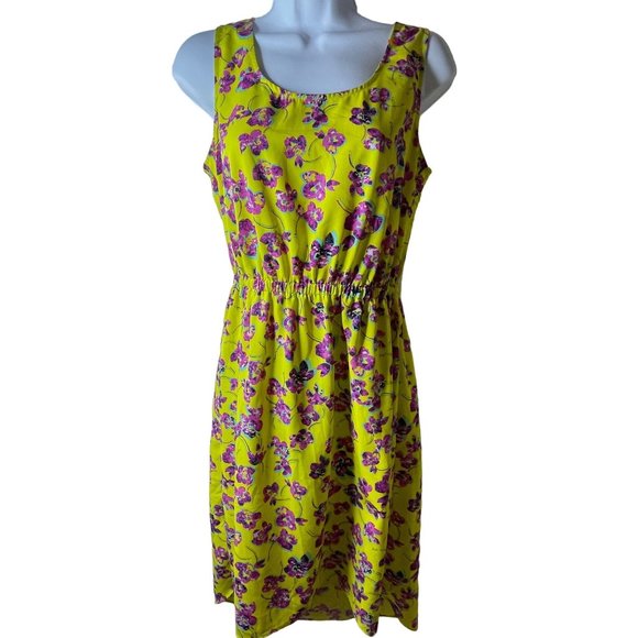 Daisy Fuentes High Low Floral Flowers Print Pattern Spring Sleeveless Dress NWT - Picture 5 of 16